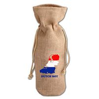Dutch Boy Jute Burlap Wine Drawstring Bag Wine Sack Natural One Size