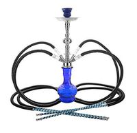 New 4 hose 20" Blue Hookah shisha nargila bars narguile nargile glass water Vase