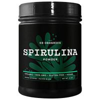 SB Organics Spirulina Powder - 1 lb Canister of Organic Non-GMO Non-Irradiated Gluten-Free Vegan Pure Spirulina Powder