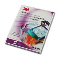 3M : Write-On Transparency Film, Letter, Clear, 100 per Box -:- Sold as 2 Packs of - 100 - / - Total of 200 Each