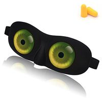 HYCLES Sleep Mask with 3D Angel Eye Labeling & Ear Plugs Ultra Lightweight Eye Mask Polyster Eyeshade Adjustable Strap Blindfold for Men Women and Kids