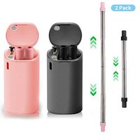 Stainless-Steel Reusable-Drinking Straw Metal-Straws-with-Case Composed of Stainless Steel and Food-grade Silicone Portable Set with Case and Cleaning Brush for Party Travel Household Outdoor