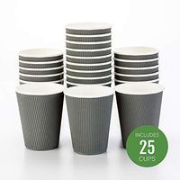 12 oz Gray Paper Coffee Cup - Ripple Wall - 3 1/2" x 3 1/2" x 4 1/4" - 25 count box - Restaurantware