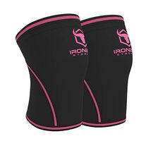 Knee Sleeves 7mm (1 Pair) - High Performance Knee Sleeve Support For Weight Lifting, Cross Training & Powerlifting - Best Knee Wraps & Straps Compression - For Men and Women (Black/Pink, X-Large)