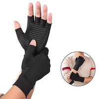 XuangXin Copper Infused Compression Gloves,Carpal Tunnel– Non-Slip Silicone Half Finger Arthritis Glove for Writing, Texting(2pairs),S