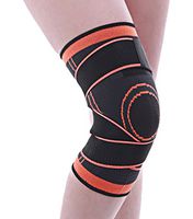 Aufgevals Knee Pads/Knee Brace Support with Strap Compression Sleeve for Running Basketball Football(Pair) L Lily Orange