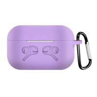 AirPods Pro Case Cover,Lozeguyc [Front LED Visible] Protective Silicone Cover Skin with Keychain for AirPods Pro Wireless Charging Case-Purple