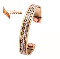 Copper Therapy Double Magnet Pure Copper Magnetic Therapy Bracelet for Pain Relief and Arthritis