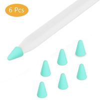 USSJ Protective Silicone Nips Case Compatible with Apple Pencil Tips for 1st & 2nd Gen,Writing Protection Replacement for iPad Pencil Accessory. (Mintgreen，6Pcs)