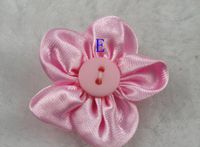 20pcs Five Leaves and Flowers of Satin Buttons DIY Craft Appliques Pick Color (E)
