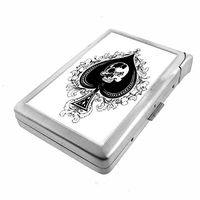 Metal Cigarette Case with Built In Lighter Skull-102