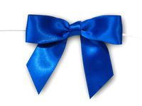 ROYAL BLUE 3" Pre-Tied Satin Bowswith 5" Twist Ties~ 7/8" ribbon 12 unit, 12 pack per unit.