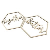 2pcs Hexagon Better Together Chair Signs Wedding Hanging Signs Chairs Decor