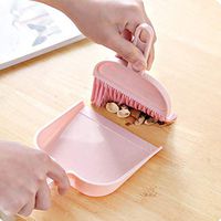 Lataw Brush+Dustpan Mini Cute Hand Desktop Sweep Cleaning Brush Small Broom Dustpan Set, Dust Pan Brush Nesting Tiny Cleaning Broom Kit Tools for Floor Table, Desk, Key Board, Pets (Pink)