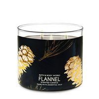 Bath & Body Works Flannel 3 Wick Scented Candle with Essential Oils 14.5 oz / 411 g