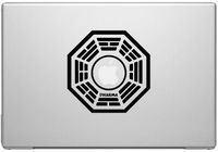 Lost Dharma Initiative MacBook Car Tablet Art - Black Vinyl Decal for 13" MacBook