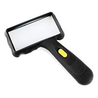 ZFDJ Hand-held Rectangular Magnifying Glass, LED Light Magnifier, 10X Reading Magnifying Glass for Seniors, Low Vision, Macular Degeneration