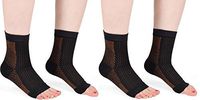 MojaSports Ankle Compression Sleeves Plantar Fasciitis Foot Socks Arch Support (Black/Copper, Small/Medium)