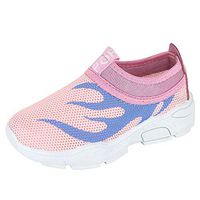 Kiminana Children's Boys and Girls Flame Sports Shoes Breathable Shoes mesh Shoes Running Children's Shoes Pink