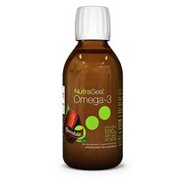 NutraSea Omega 3 Fish Oil Supplement, GMO Free Liquid Burpless Fish Oil, Chocolate, 200 mL