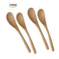 iModen 7.5" Wooden Spoon Soup Spoon Teaspoon Chinese Style Tableware (4)