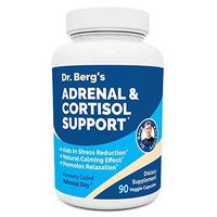 Dr. Berg’s Adrenal & Cortisol Support Supplement - Natural Stress & Anxiety Relief for a Better Mood, Focus and Relaxation - Turn Off Your Busy Mind - Vegetarian Ingredients 90 Capsules (1 Pack)