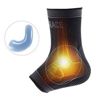 Infused Compression Ankle Brace, Silicone Ankle Sleeve Support, Pain Relief from Plantar Fasciitis, Achilles Tendonitis- Reduce Foot Swelling & Prevent Ankle Injuries（Black,S）