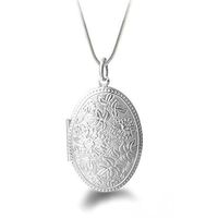Jewelry Unique Snake Chain Flower Pendant Necklace Round Locket Silver Plated Prom Pretty Bright Cute Stylish Simple Elegant Jewerly Women Accessory Daily Comfy