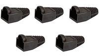 5 Bag 50 Piece RJ-45 Color Coded Strain Relief Boots Black, CNE587288
