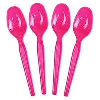 Frozen Dessert Supplies Super Dessert Pink Disposable Plastic Spoons, Durable and Sturdy Party Spoons Great For Ice Cream & So Much More! Fast Shipping! 100 Count