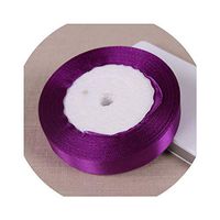 (25 Yards/roll) 6 10 15 20 25 40 50mm Single Face Purple Satin Ribbon Christmas Halloween Birthday Gift Wrapping Silk Ribbons,15mm