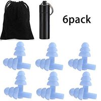 6 Pairs of Silicone Earplugs for Sleeping Ear Plugs Noise Cancelling Reusable Safe Comfortable earplugs Hearing Protection with Black Storage Bag and Bottle (Blue)
