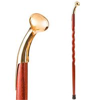 Handcrafted Wood Walking Cane - Made in the USA by Brazos - Twisted Padauk Hame Top - 40 Inches