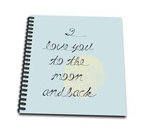 3dRose db_179044_1 I Love You to The Moon and Back Drawing Book, 8 by 8-Inch