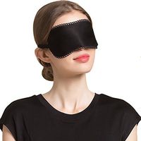 LingDooo 100% Silk Soft Touch Sleeping Eye Mask Knitted silk Home Travel Eye Protect Blindfold (Black)