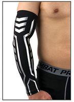 Elastic Compression Arm Sleeves Badminton Basketball for Sun Protection Arm Warmers Cover Quick Dry Armguards Cycling Sleeves,Black,L