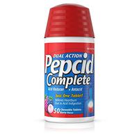 Pepcid Complete Acid Reducer + Antacid Chewable Tablets for Heartburn Relief, Berry Flavor, 50 ct.