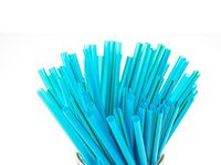 Bonnie Bio 100 blue 7.7 mm corn PLA certified compostable unwrapped straws