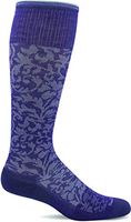 Sockwell Women's Damask Moderate Graduated Compression Sock, Plum - Small/Medium