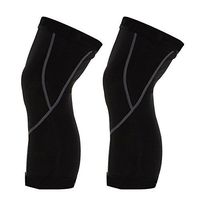 Baiyu A Pair Elastic Compression Leg Sleeve Sunproof Breathable Calf Shin Support Sports Leg Guard Knee Pad for Cycling Running Climbing Traveling Black Size XXL