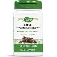 Nature's Way DGL 3:1 (Deglycyrrhizinated Licorice) Digestive Relief, Original, 100 Chewables