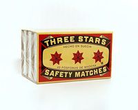 Swedish Match, Three Stars Safety Matches, 3 Pack, Strike-On-Box