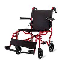 Red cloud Foldable Transport Wheelchair, Aluminum Alloy Travel Chair with Handle Brake Solid tire Heavy Duty Wheelchair, Wheelchair Threshold sill at The Door, (L×W×H) 27.56×23.62×10.24inch