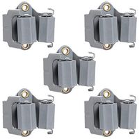 Healifty Mop and Broom Holder Wall Mounted Self Adhesive Storage Rack for Broom Mop Garden Tool Organizer (Grey)