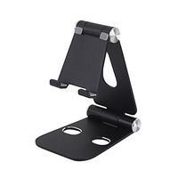 iMagitek Portable Universal Dual Foldable Adjustable Cell Phone Desk Stand Video Game Holder Dock Compatible with iPhone, iPad, Tablets, Smartphones, E-Reader and Multi-Angle Playstand (Black)