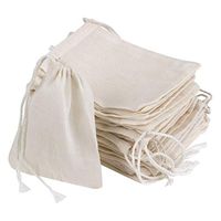 AKOAK 20 Pcs 4 x 3 Inches Muslin Drawstring Bags,Natural Unbleached Cotton Spice/Tea/Herbs Bags