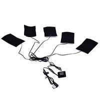 BATEER 5 in 1 Electric Heating Pads, 5V 2A Adjusted Temperature USB Cloth Heater Pad for Indoor Outdoor Winter Camping