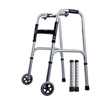 FLYSXP Folding Telescopic Walker Multifunctional Light Walking Frame Old Man Walking Stick Walking Device Four Foot Stool Wheelchair (Size : Wheeled)