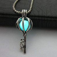 Luminous Fairy Locket Stargate Steampunk Glow In The Dark Necklace Pendant Prom Woman Pretty Beautiful Simple Lovely Cheap Elegant Women Womens Beads