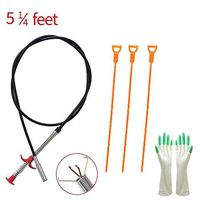 QINYU 4 Pack Clog Remover Drain Relief Auger Cleaner Tool, Sewer Hair Catcher,Drain Snake，Mechanical Spring Pipe Dredging Tool for Bathroom Tub, Toilet, Pipe,Sink, Kitchen. (5.25ft)